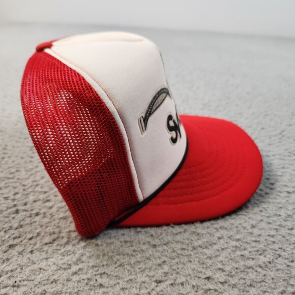 Vintage Trucker Hat Snapback Cap Sydney Australia Red White Rope Mesh Foam 80s - Picture 3 of 8